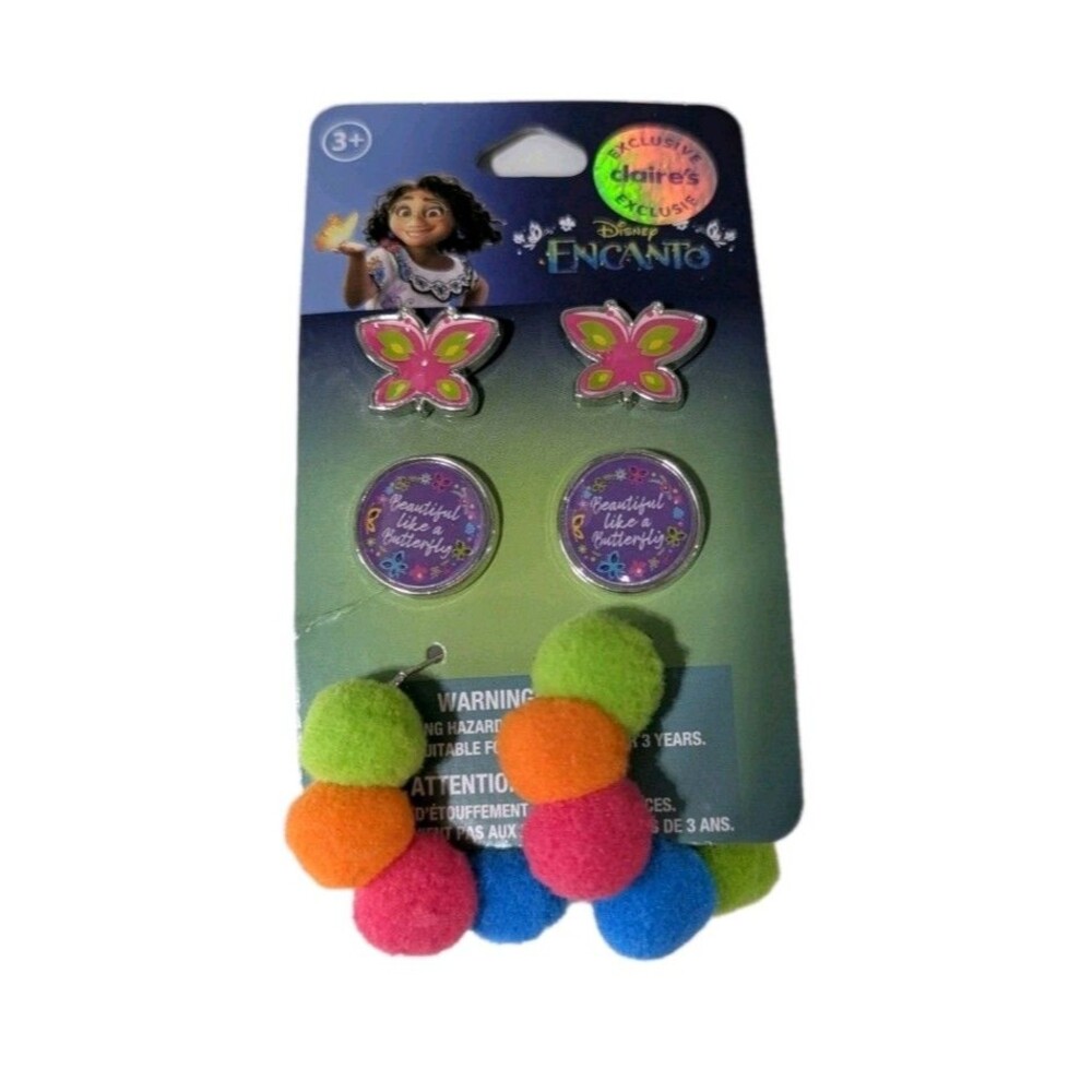 Set of 20 - Claire's Disney Encanto Earrings w/ Pom Pom Set Birthday Party Favor